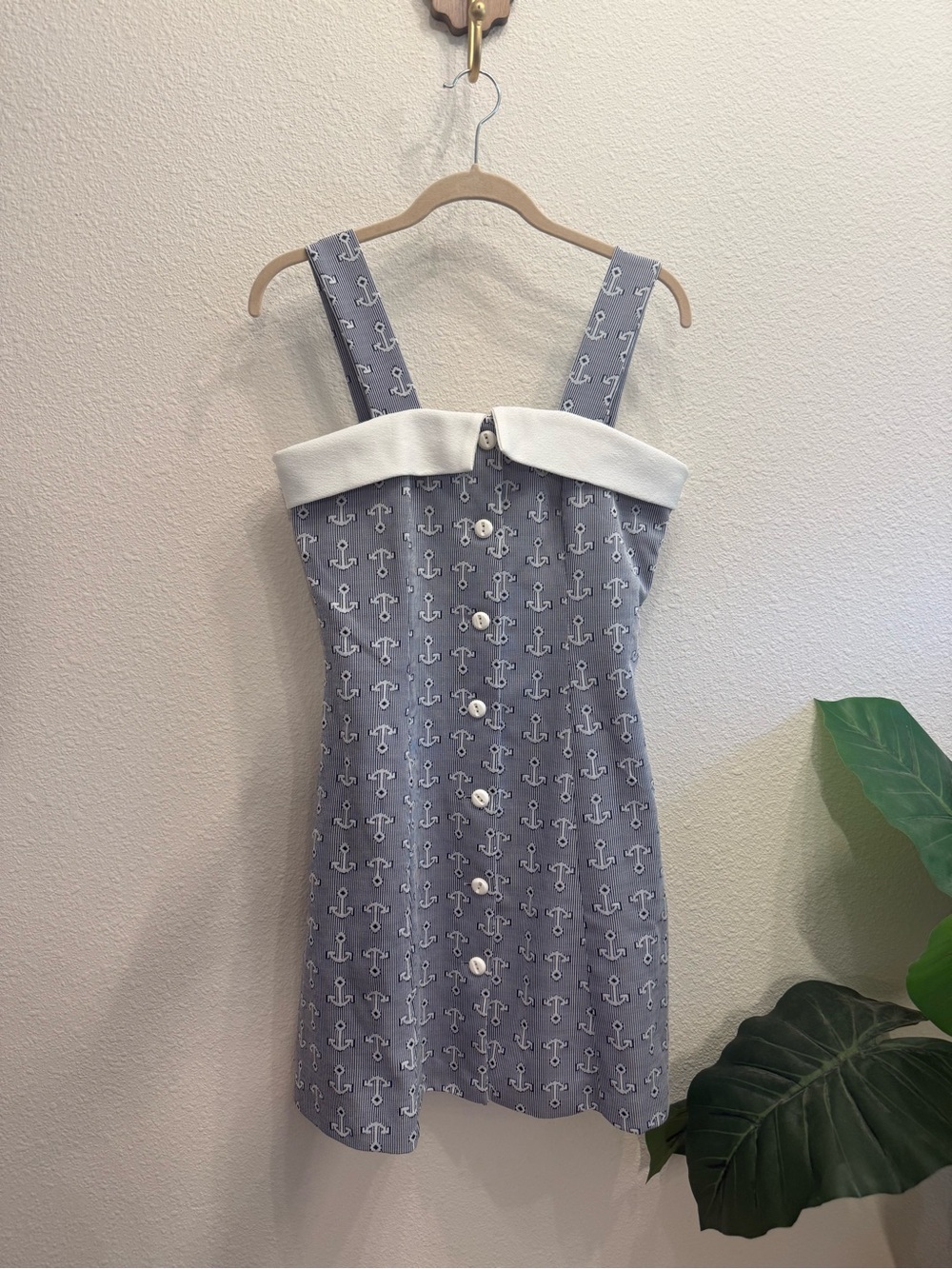 Vintage Union Made Nautical Anchor Sailor Mini Dress Made in USA